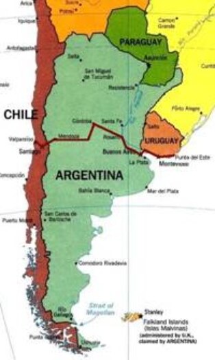 Mapa de la ruta Punta del Este - Valparaíso